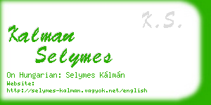 kalman selymes business card